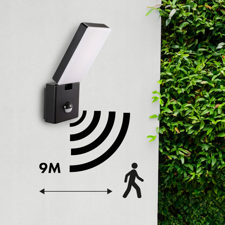 LED svietidlo so senzorom pohybu Maclean, PIR senzor pohybu, čierna farba, 10 W, IP65, 800 lm, neutrálna biela farba (4000 K) MCE516 B, 2 kusy