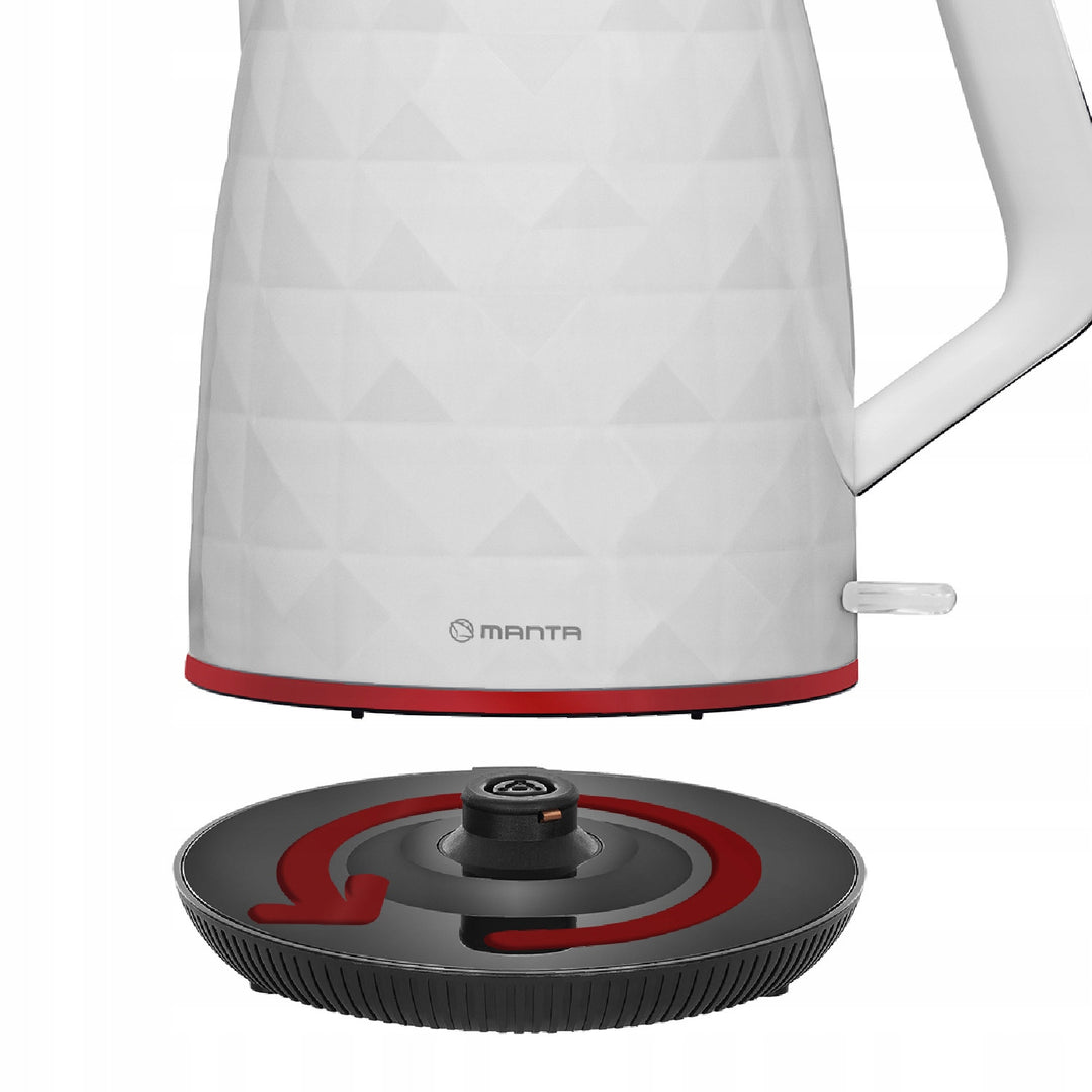 Bezdrôtová rýchlovarná kanvica Manta ORISA 1,7 l, 2200 W, biela