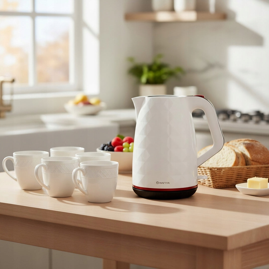 Bezdrôtová rýchlovarná kanvica Manta ORISA 1,7 l, 2200 W, biela
