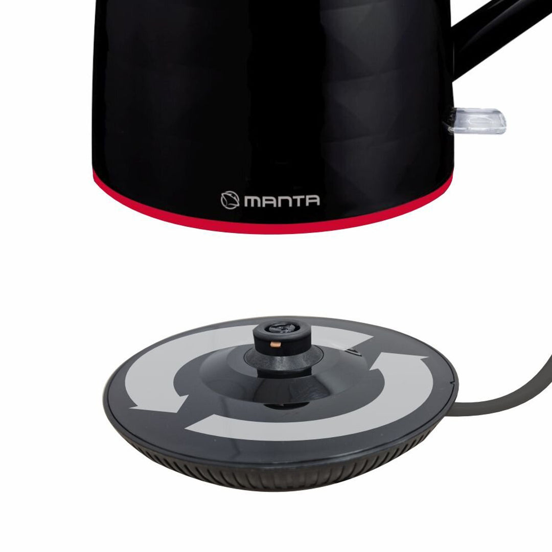 Bezdrôtová rýchlovarná kanvica Manta ORISA 1,7 l, 2200 W, čierna