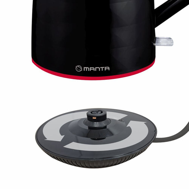 Bezdrôtová rýchlovarná kanvica Manta ORISA 1,7 l, 2200 W, čierna