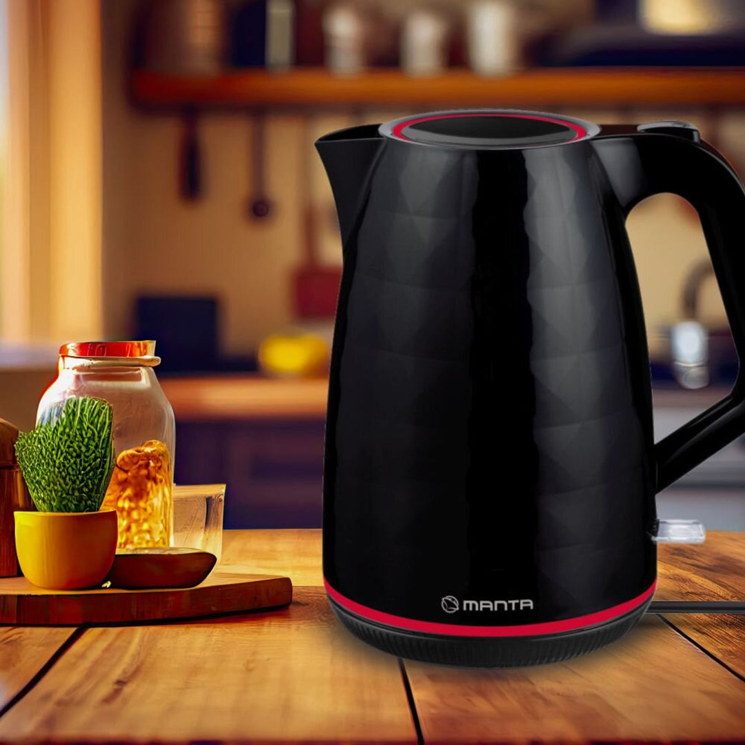 Bezdrôtová rýchlovarná kanvica Manta ORISA 1,7 l, 2200 W, čierna