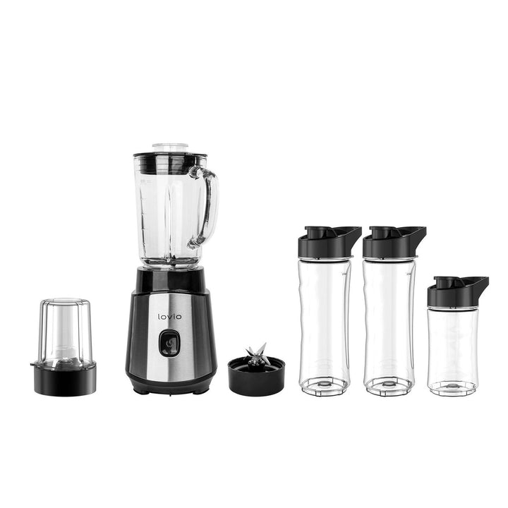 Stacionárny mixér LOVIO LVJBL001, výkon 500 W, sklenená nádoba s objemom 600 ml, 3 fľaše