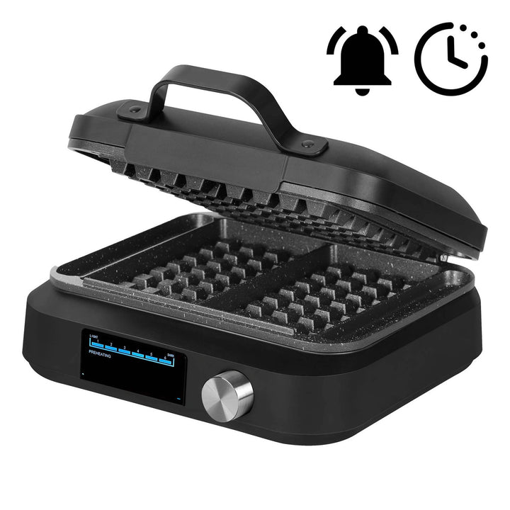 Vaflovač LOVIO PerfectCrisp, 2 veľké vafle, 1500 W, 6 stupňov prepečenia, LVWF002BK