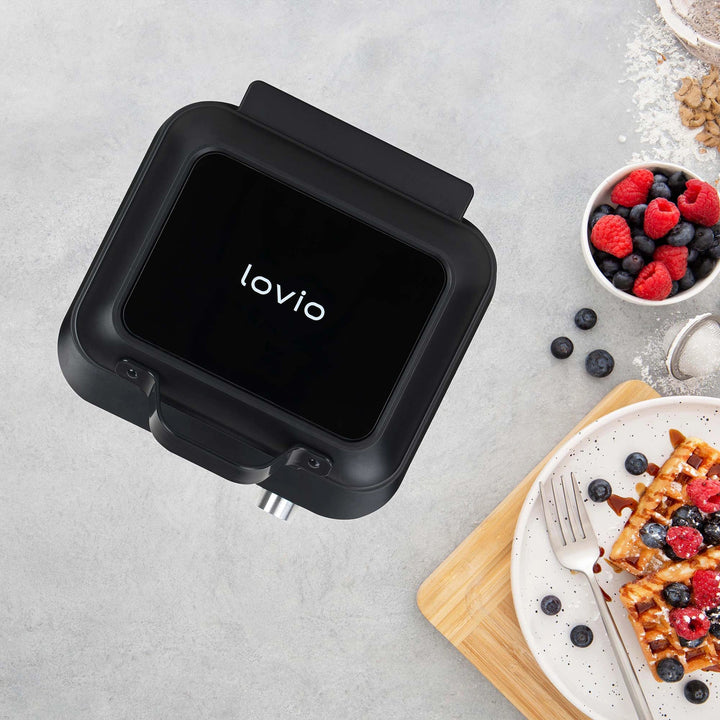 Vaflovač LOVIO PerfectCrisp, 2 veľké vafle, 1500 W, 6 stupňov prepečenia, LVWF002BK