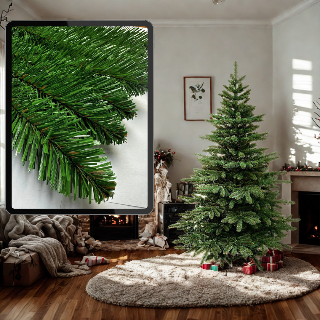 Umelý vianočný stromček, španielska jedľa, materiál PVC, výška 250 cm, kovový stojan