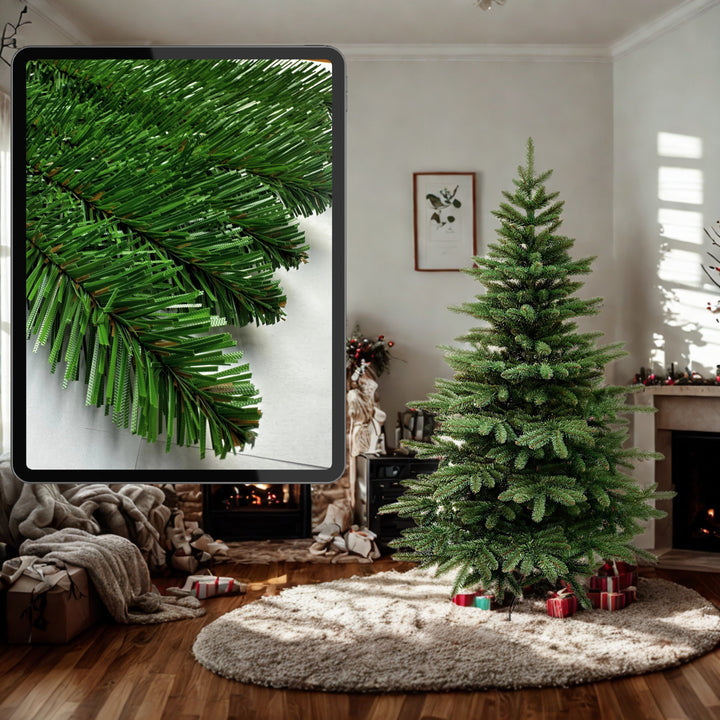 Umelý vianočný stromček, španielska jedľa, materiál PVC, výška 250 cm, kovový stojan
