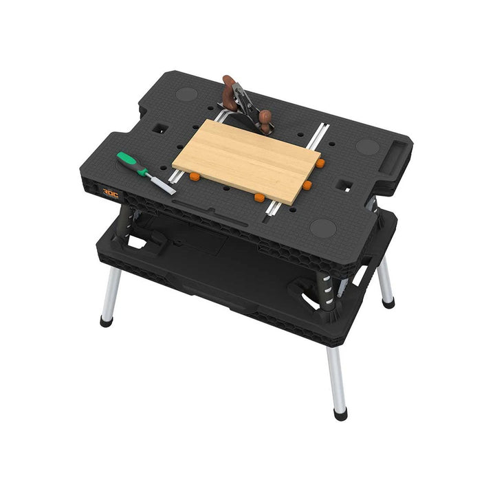 Skladací dielenský stôl 2.0 Keter, nosnosť 453 kg, pracovná plocha 85 × 56 cm, stabilné kovové nohy, 271269