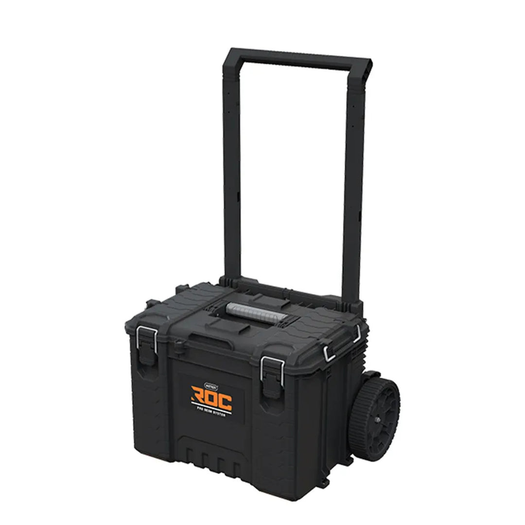 Sada 3 náradových debien Keter ROC Pro Gear 2.0, celkový objem 110 l, stupeň ochrany IP65, odnímateľná teleskopická rukoväť, možnosť uzamknutia visiacim zámkom, 256982