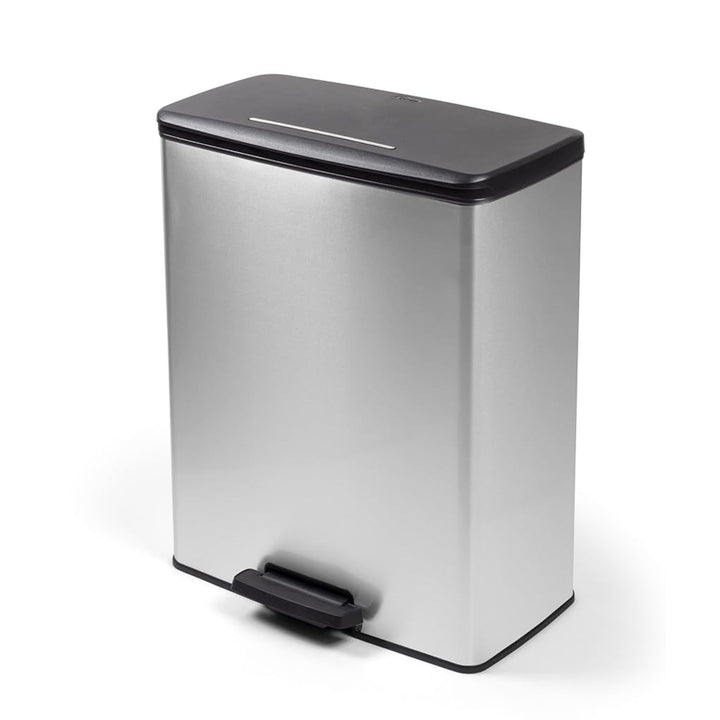 Odpadkový kôš s pedálom Curver, nádoby 2x26 l, metalizovaný, strieborná farba, 251002