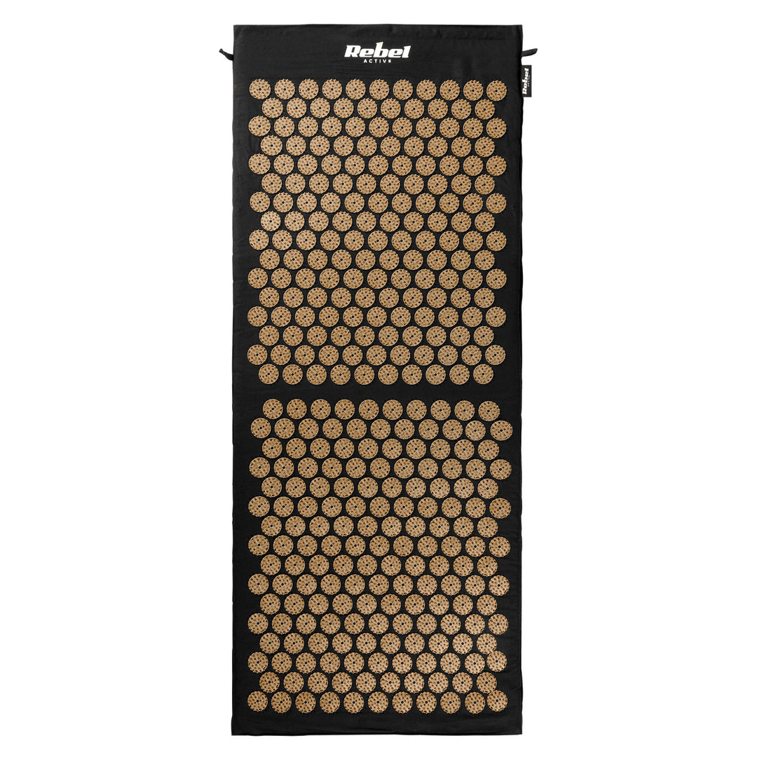 Zdravotná podložka s hrotmi na akupresúru s vankúšikom, 110 x 42 cm, XL, zlaté hroty, Rebel Active