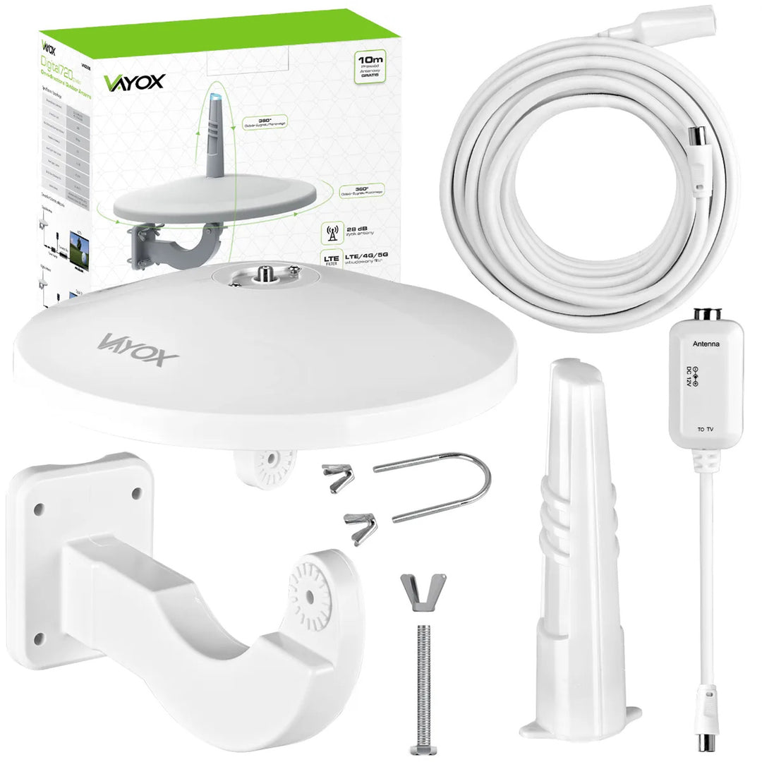 Všesmerová anténa DVB-T/T2 Digital720 combo, biela, VA0066, Vayox