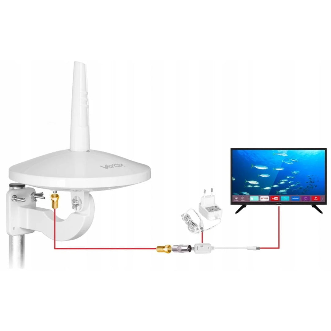 Všesmerová anténa DVB-T/T2 Digital720 combo, biela, VA0066, Vayox