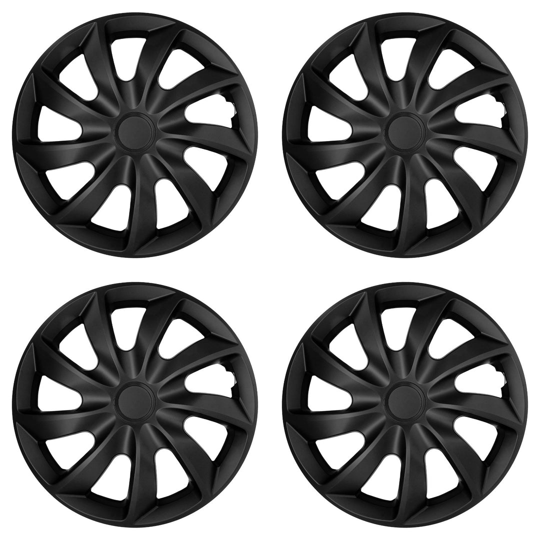 Univerzálne kryty kolies 13'' NRM Quad, čierne matné, 4 kusy