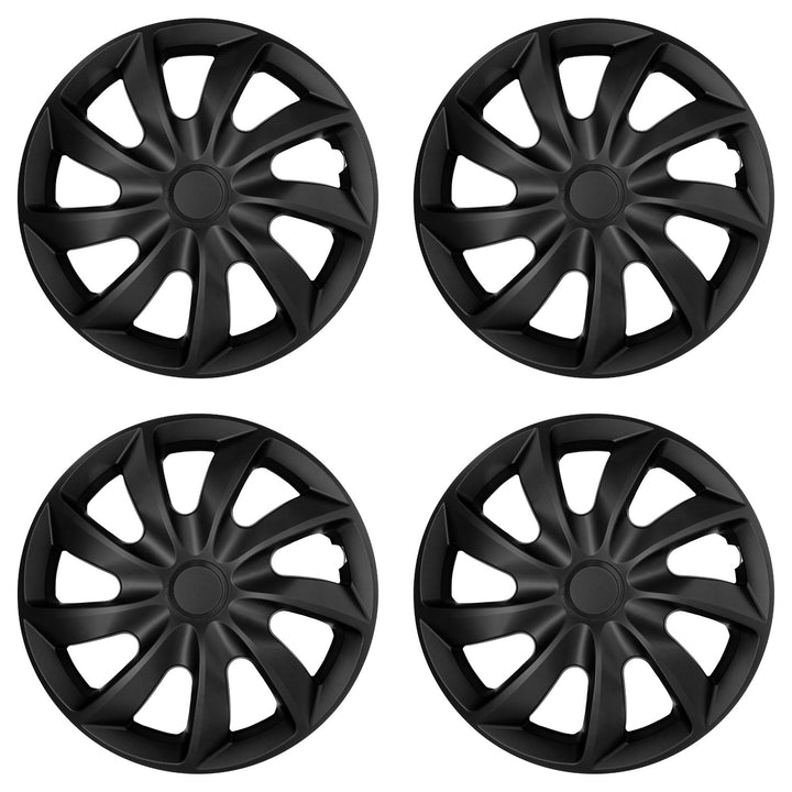 Univerzálne kryty kolies 13'' NRM Quad, čierne matné, 4 kusy