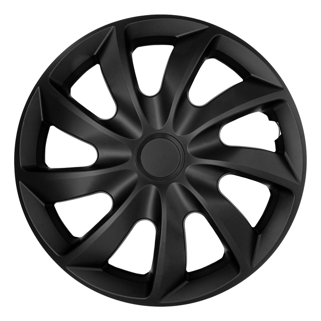 Univerzálne kryty kolies 15'' NRM Quad, čierne matné, 4 ks