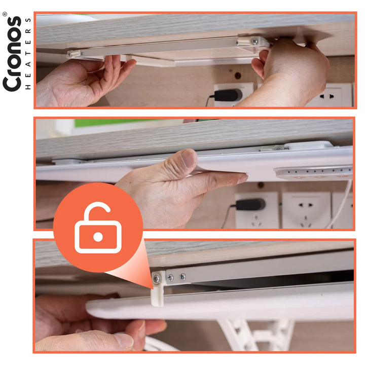 Infračervený ohrievací panel pod stôl Cronos, výkon 120 W, časovač, 3 stupne výkonu, DCH-150