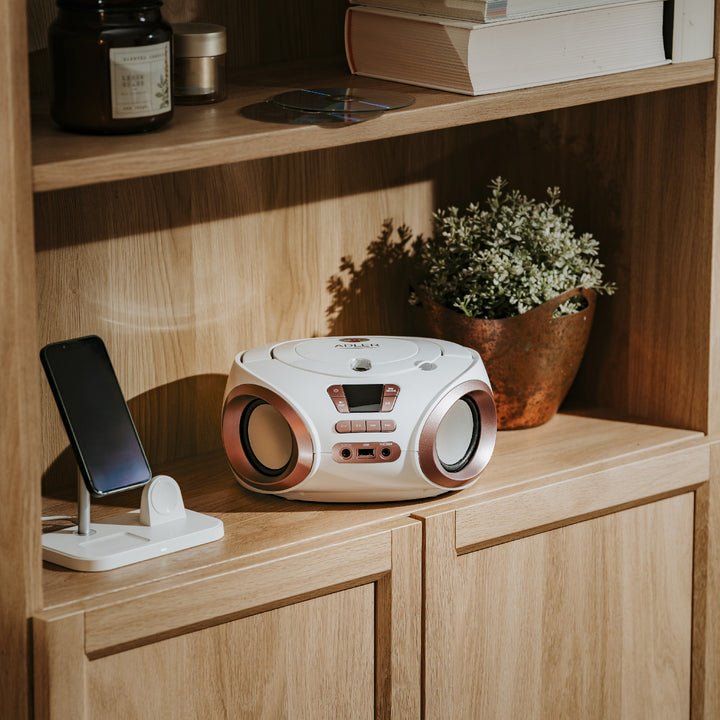 Rádio Boombox CD-MP3, USB, FM rádio, AUX, konektor pre slúchadlá, Adler, AD 1181