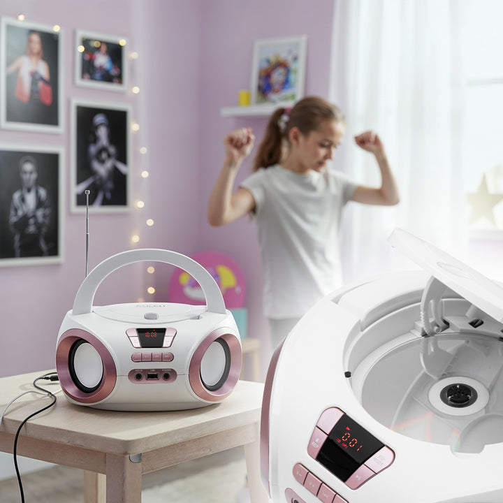 Rádio Boombox CD-MP3, USB, FM rádio, AUX, konektor pre slúchadlá, Adler, AD 1181