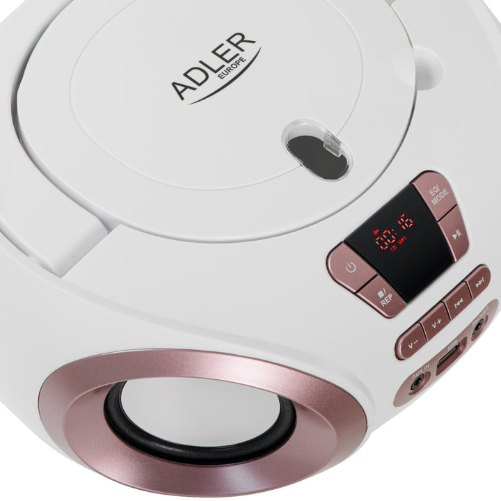 Rádio Boombox CD-MP3, USB, FM rádio, AUX, konektor pre slúchadlá, Adler, AD 1181
