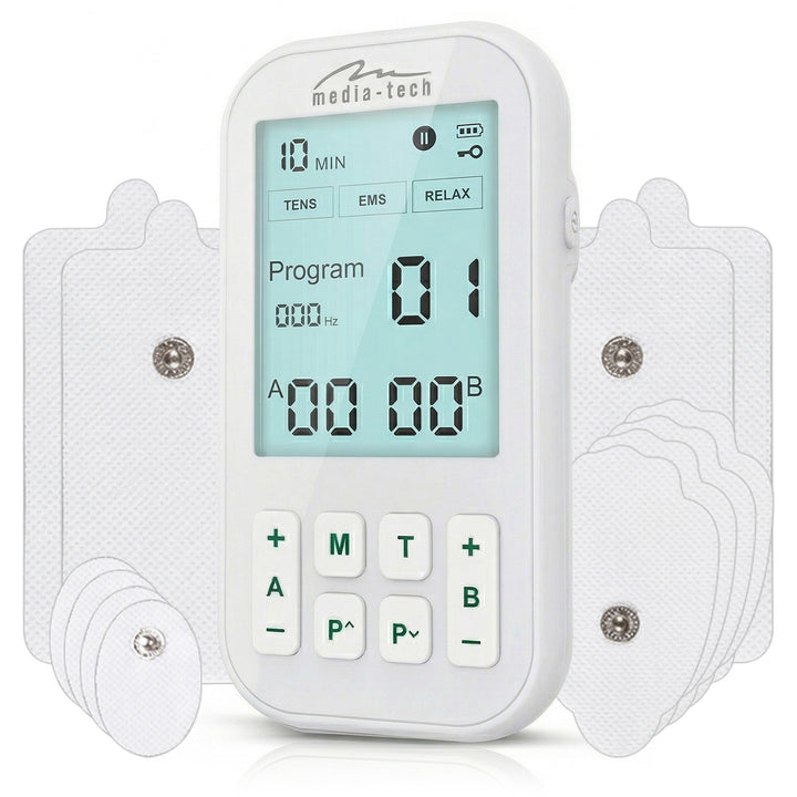 Masážny prístroj a elektrostimulátor svalov, TENS/EMS, stimulácia 3 v 1, Mediatech, MT6543