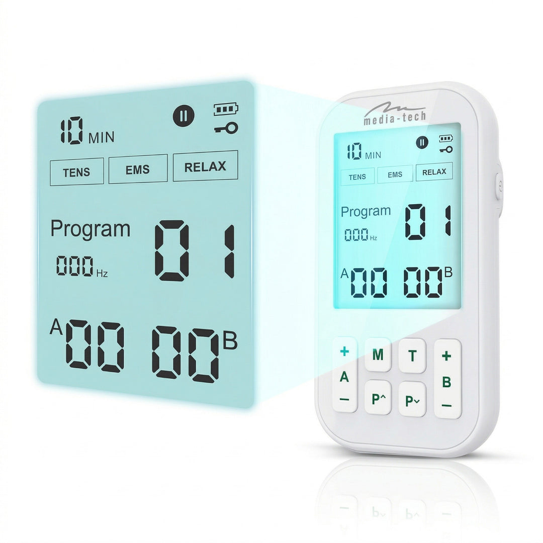 Masážny prístroj a elektrostimulátor svalov, TENS/EMS, stimulácia 3 v 1, Mediatech, MT6543