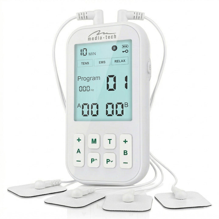 Masážny prístroj a elektrostimulátor svalov, TENS/EMS, stimulácia 3 v 1, Mediatech, MT6543