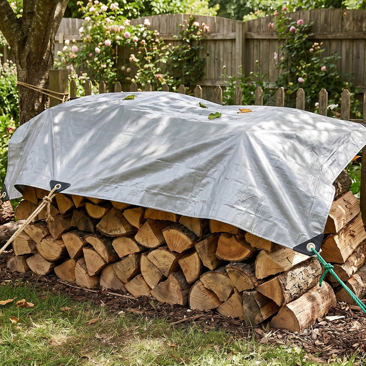 Strieborná plachta 120 g, 4 × 6 m, VA0476, vodovzdorná, Vayox