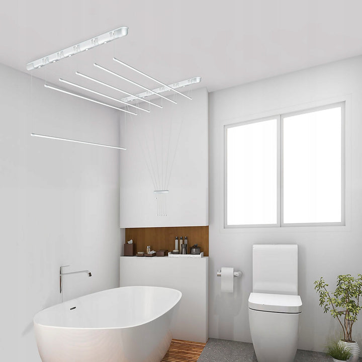 Stropný sušiak na bielizeň s 6 tyčami, 140 cm, sušiaca plocha 8,4 m, farba Sepio