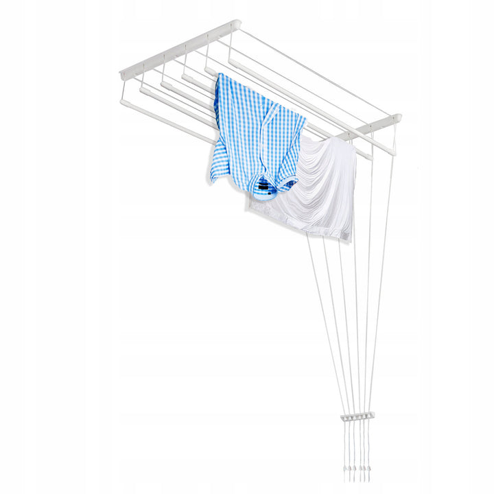 Stropný sušiak na bielizeň s 6 tyčami, 140 cm, sušiaca plocha 8,4 m, farba Sepio
