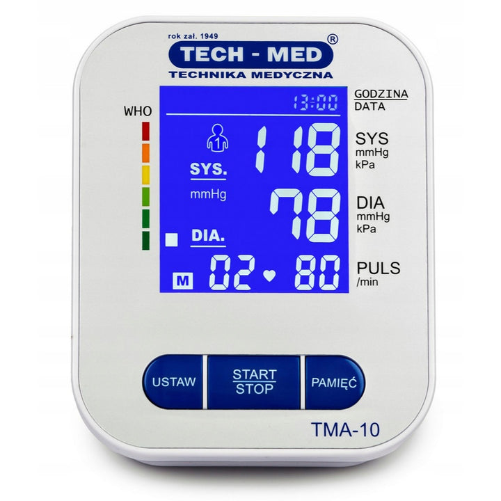 Elektronický tlakomer, podsvietený displej, manžeta 22–32 cm, indikátor arytmie, TMA-10, Tech-Med