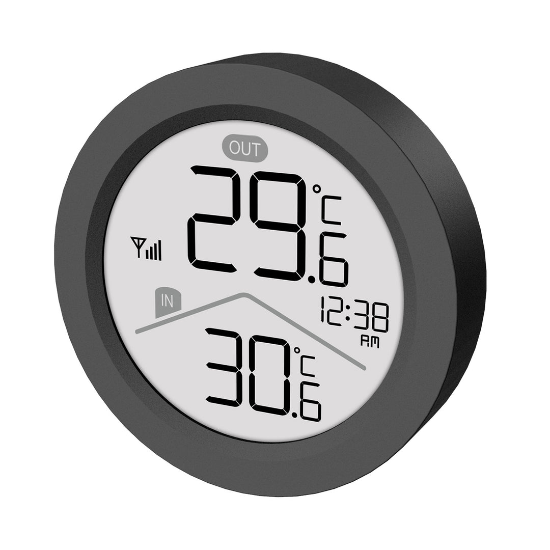 Bezdrôtová meteorologická stanica GreenBlue, teplota vnútri/vonku, hodiny, možnosť výberu °C / °F, dosah až 60 m, čierna, GB162 B + 4 ks alkalické batérie AAA Varta Industrial