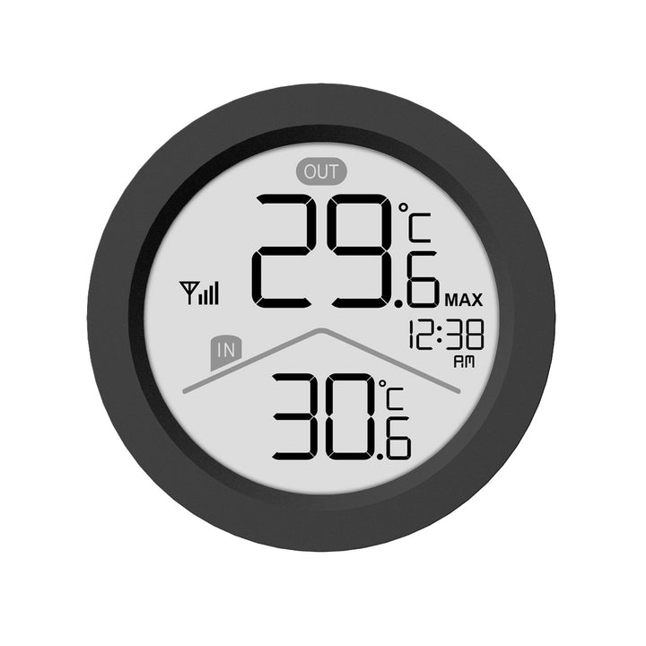 Bezdrôtová meteorologická stanica GreenBlue, teplota vnútri/vonku, hodiny, možnosť výberu °C / °F, dosah až 60 m, čierna, GB162 B + 4 ks alkalické batérie AAA Varta Industrial