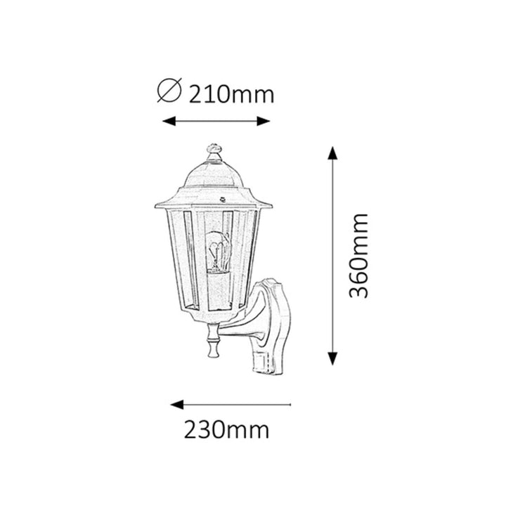 Nástenná lampa Rabalux, vonkajšia, s pohybovým senzorom, IP43, E27, max. 60 W, čierna, Velence, 4 ks