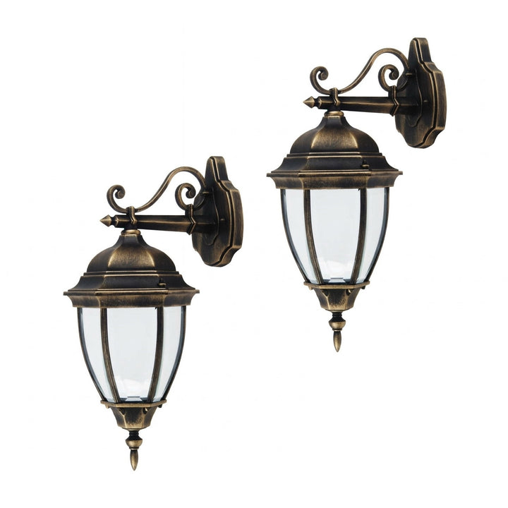Nástenná lampa Rabalux, vonkajšia, IP44, E27, max. 60 W, antické zlato, Toronto, 2 ks