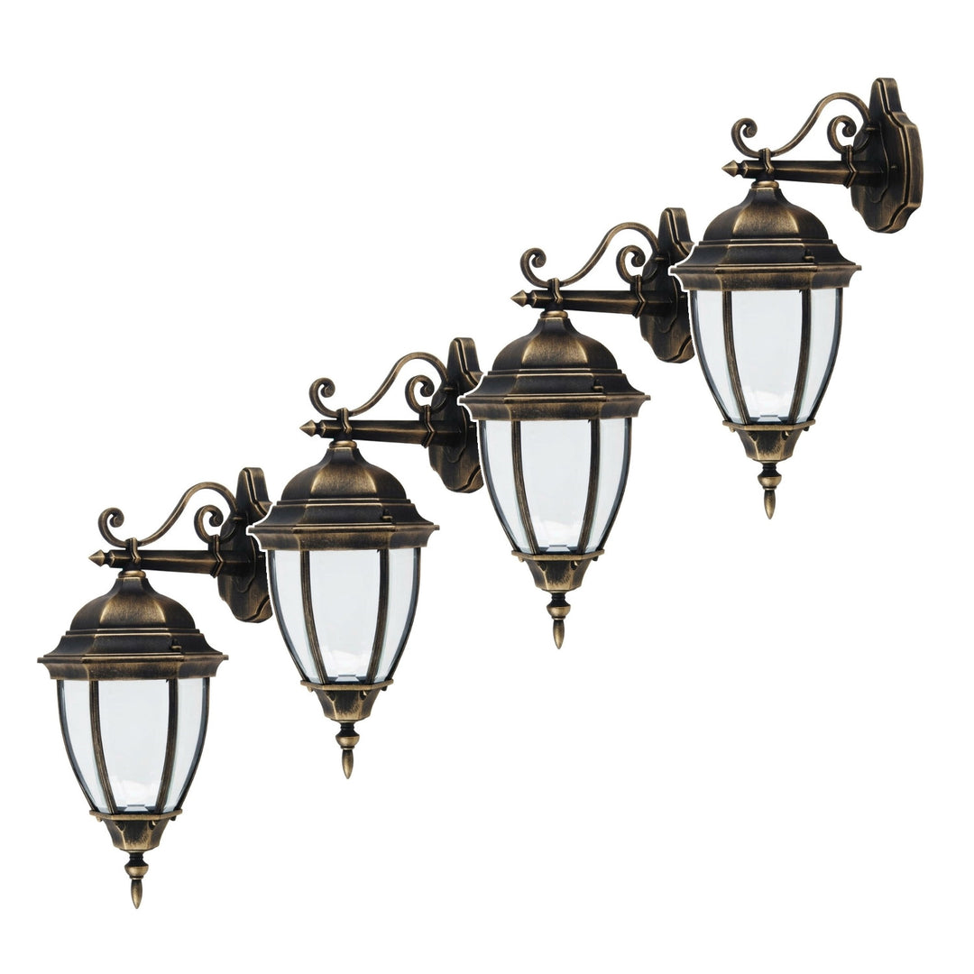 Nástenná lampa Rabalux, vonkajšia, IP44, E27, max. 60 W, antické zlato, Toronto, 4 ks
