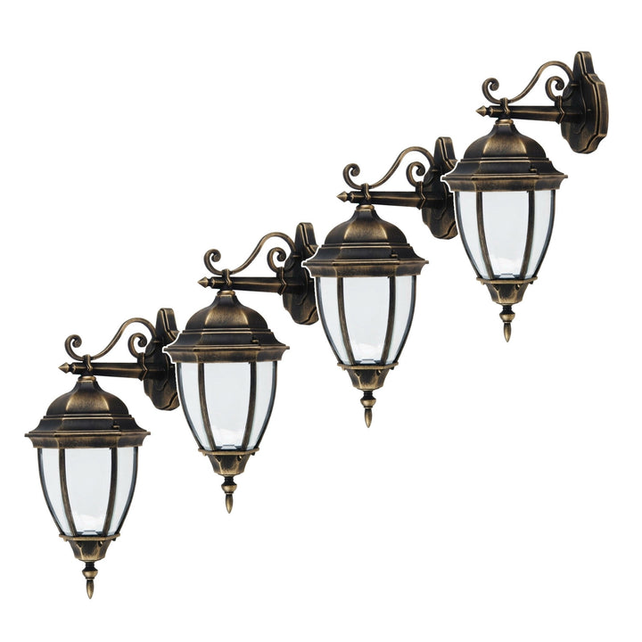 Nástenná lampa Rabalux, vonkajšia, IP44, E27, max. 60 W, antické zlato, Toronto, 4 ks