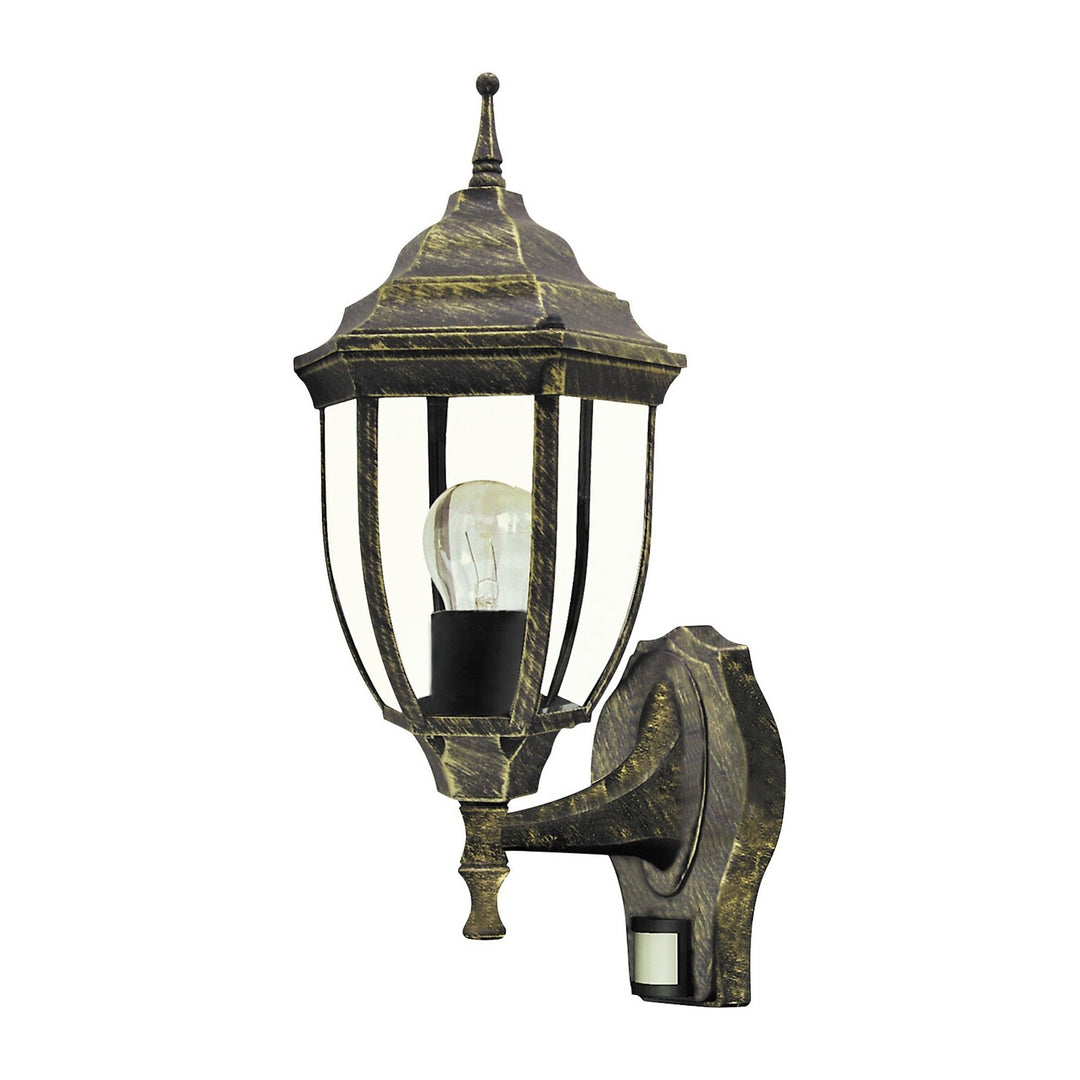 Nástenná lampa Rabalux, vonkajšia, s pohybovým senzorom, IP43, E27, max. 60 W, antické zlato, Nizza, 4 ks