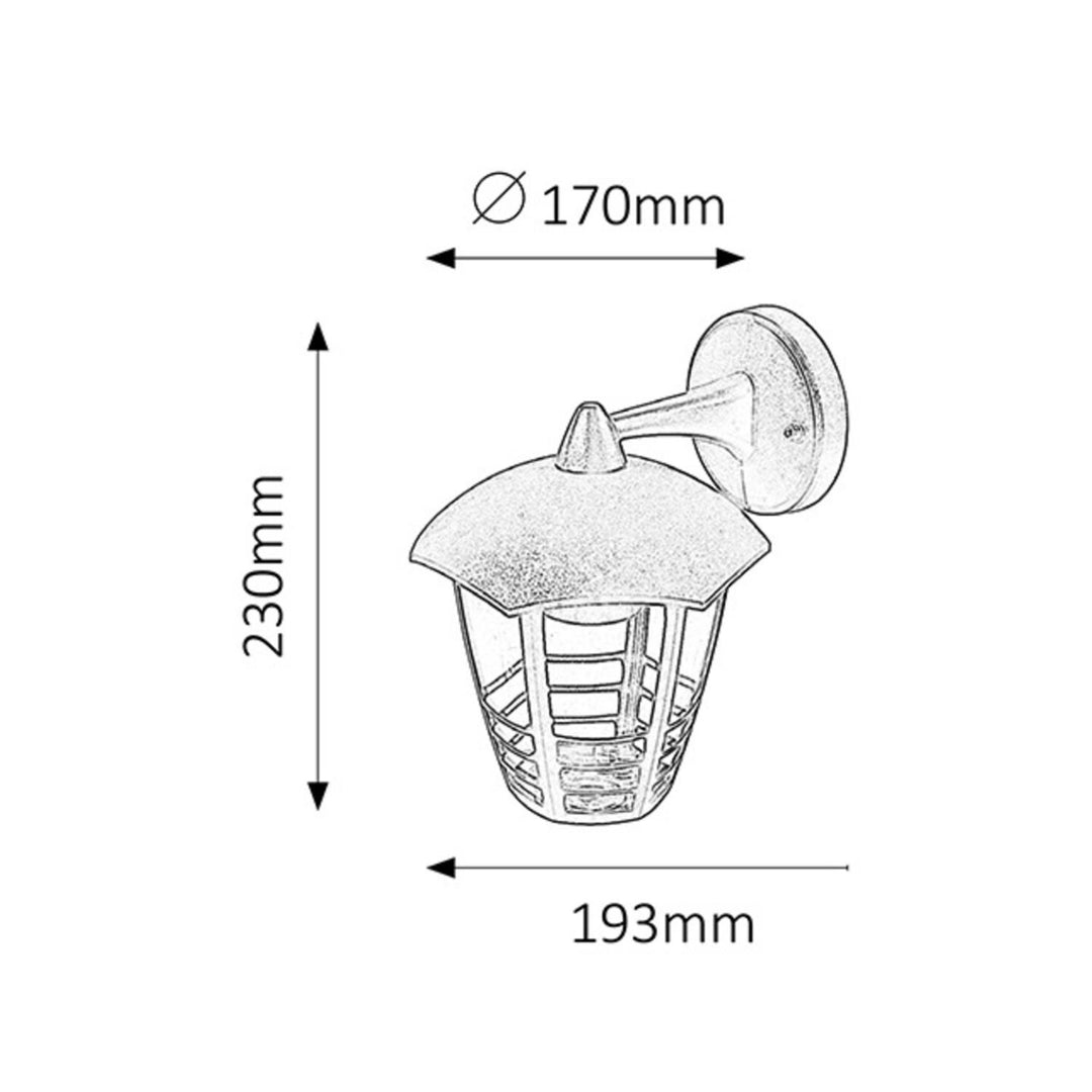 Nástenná lampa Rabalux, vonkajšia, IP44, E27, max. 60 W, čierna, Marseille, 2 ks