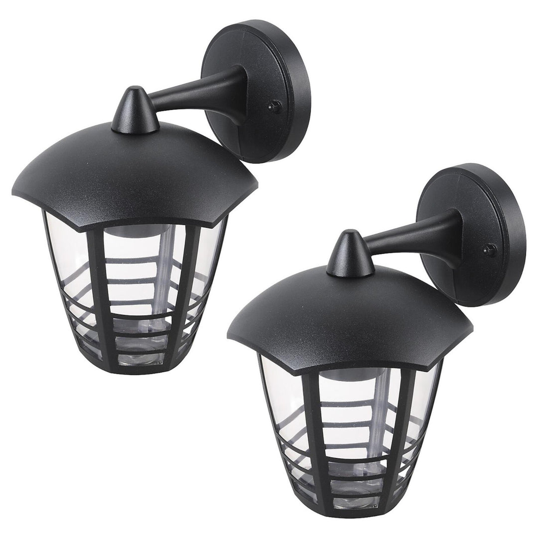 Nástenná lampa Rabalux, vonkajšia, IP44, E27, max. 60 W, čierna, Marseille, 2 ks