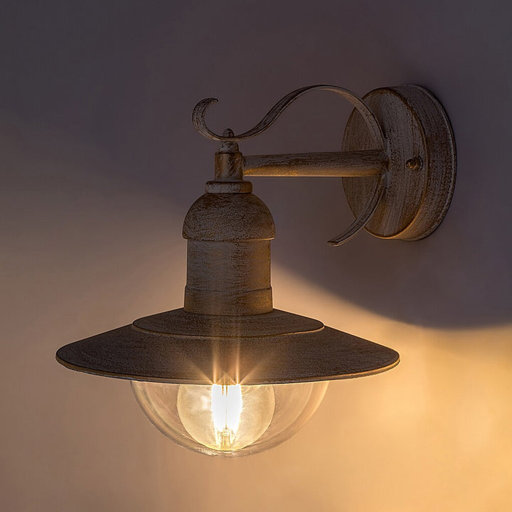 Nástenná lampa Rabalux, vonkajšia, IP44, E27, max. 60 W, antická biela, Oslo, 4 ks
