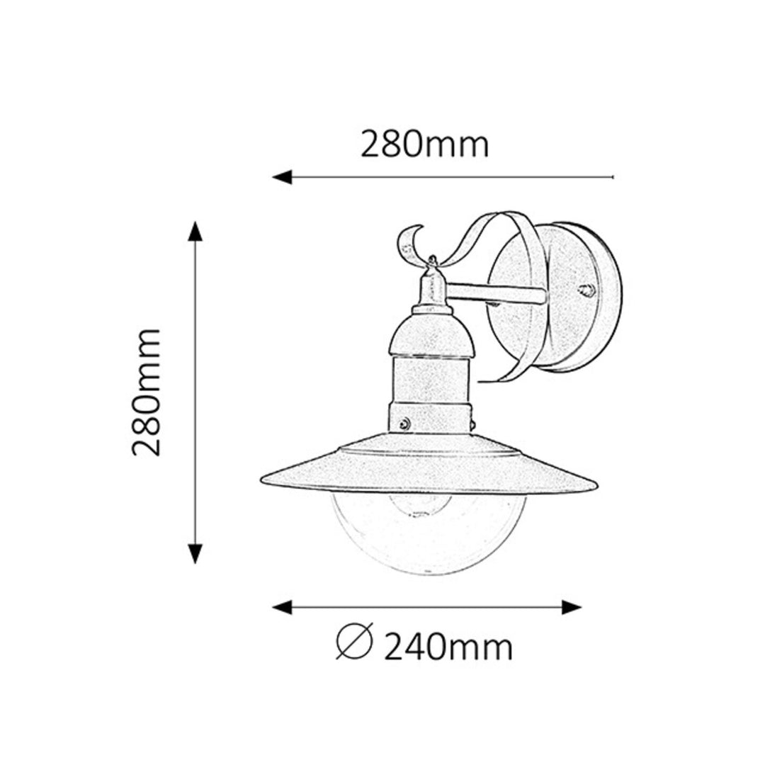 Nástenná lampa Rabalux, vonkajšia, IP44, E27, max. 60 W, zelená, Oslo, 2 ks