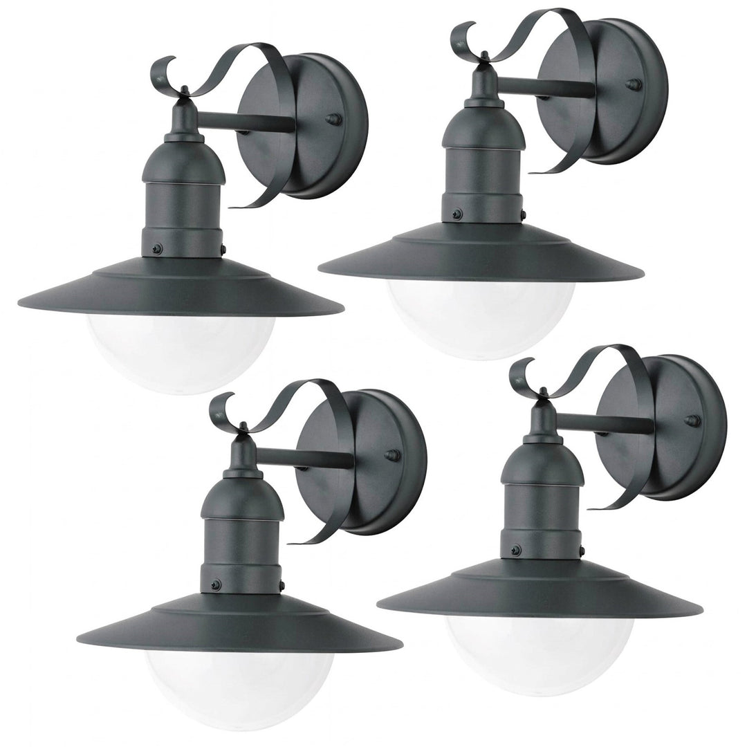 Nástenná lampa Rabalux, vonkajšia, IP44, E27, max. 60 W, zelená, Oslo, 4 kusy