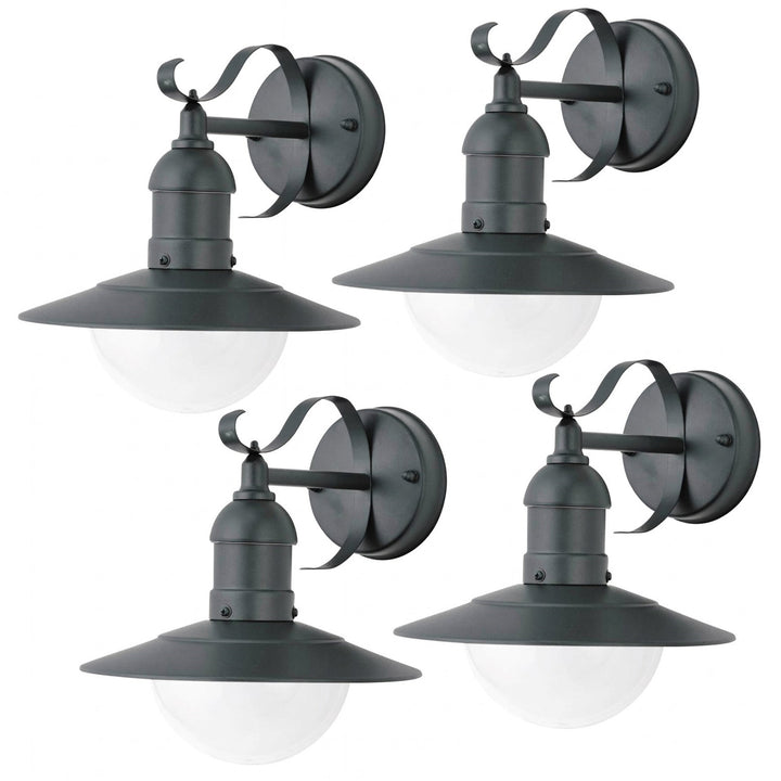 Nástenná lampa Rabalux, vonkajšia, IP44, E27, max. 60 W, zelená, Oslo, 4 kusy