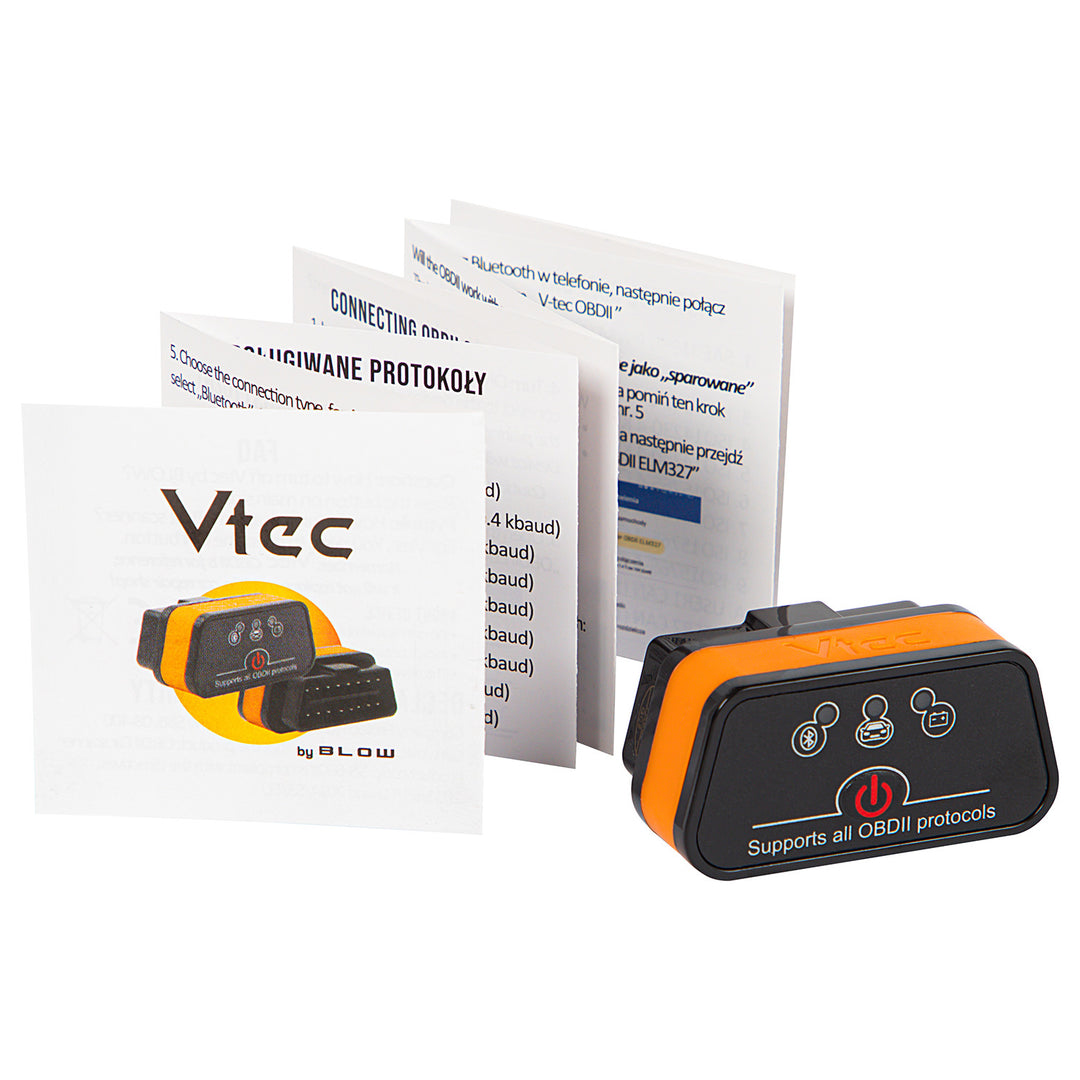 Diagnostický rozhranie OBD2 Vtec iTRON Blow, Bluetooth 4.0, bezdrôtová komunikácia s palubným počítačom vozidla, vysoká kompatibilita, 58-660#