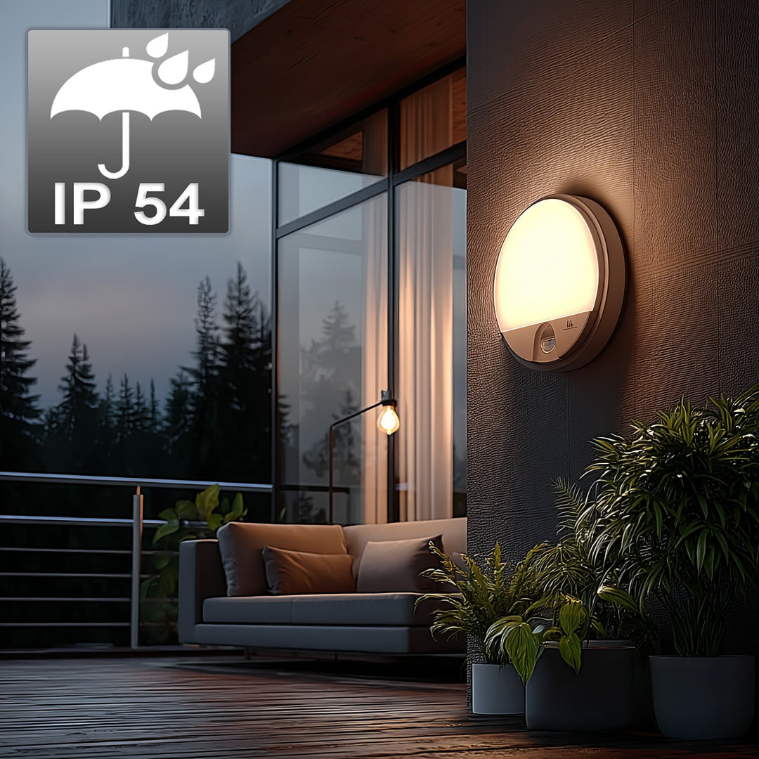 LED svietidlo s pohybovým senzorom Maclean, senzor PIR, biela farba, 15 W, IP54, 1100 lm, neutrálna farba svetla, MCE291 W, 2 kusy