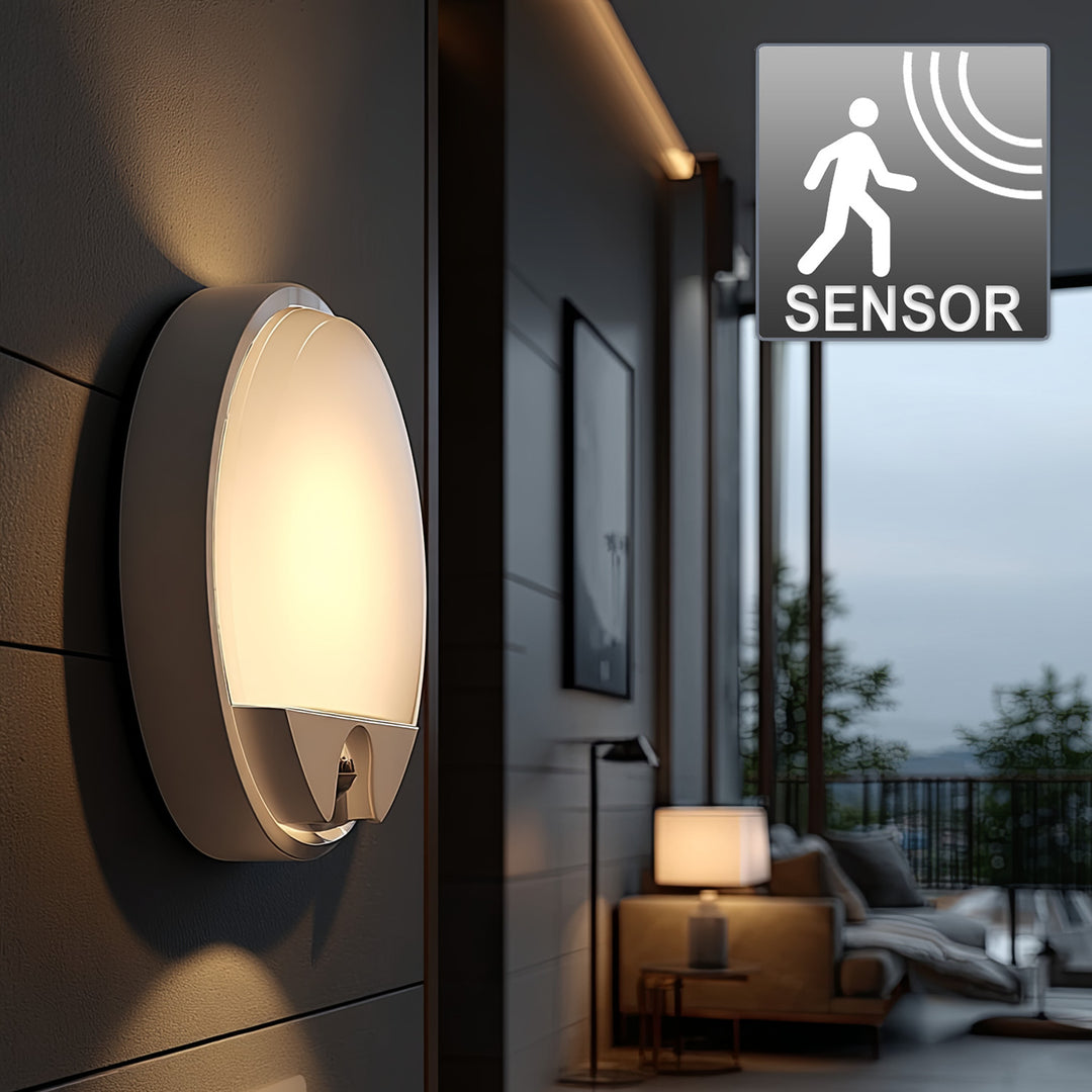 LED svietidlo s pohybovým senzorom Maclean, senzor PIR, biela farba, 15 W, IP54, 1100 lm, neutrálna farba svetla, MCE291 W, 2 kusy