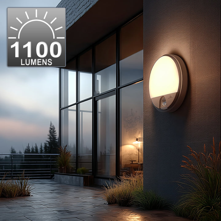 LED svietidlo s pohybovým senzorom Maclean, senzor PIR, biela farba, 15 W, IP54, 1100 lm, neutrálna farba svetla, MCE291 W, 2 kusy