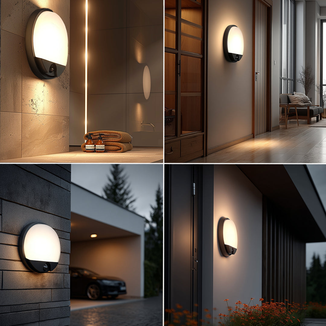 LED svietidlo s pohybovým senzorom Maclean, senzor PIR, farba sivá, 15 W, IP54, 1100 lm, neutrálna farba svetla, MCE291 W, 2 ks