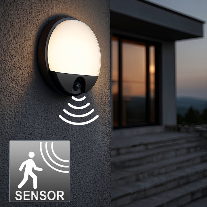 LED svietidlo s pohybovým senzorom Maclean, senzor PIR, farba sivá, 15 W, IP54, 1100 lm, neutrálna farba svetla, MCE291 W, 2 ks